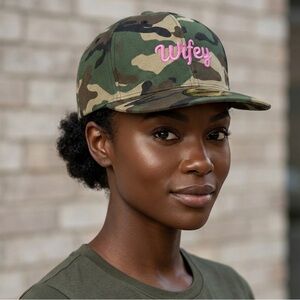Wifey Camo Snapback Pink Embroidered Streetwear Baseball Cap Cute Trendy Army
